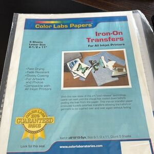 ♦️3 for $15♦️Color Labs Papers Iron On Transfers - pack of 5